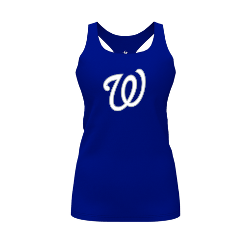 [FT0TRBRY-FYS-LOGO1] Decker Racerback Tank Top (Female Youth S, Royal, Logo 1)