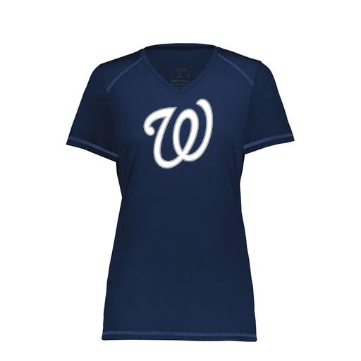 [6844.065.XS-LOGO1] Women's SoftTouch Short Sleeve (Female Adult XS, Navy, Logo 1)