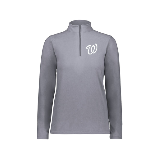 [6864.059.XS-LOGO1] Ladies MicroFleece 1/4 Zip Pullover (Female Adult XS, Gray, Logo 1)